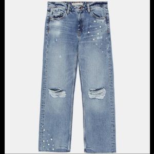 Zara Ripped Jeans with Pearl Detailing